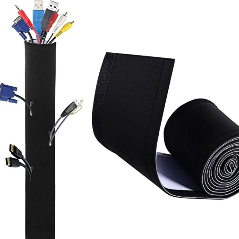 AGPTEK Cable Management Sleeve, 118" Super Long Neoprene Adjustable Cable Sleeve